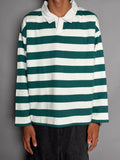 White Striped Rugby Polo T-Shirt