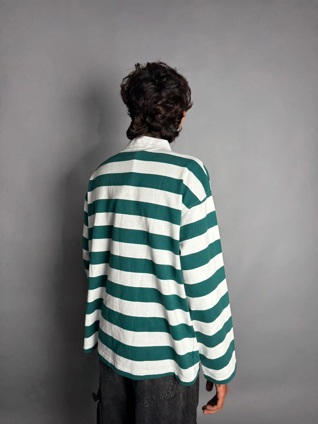 White Striped Rugby Polo T-Shirt