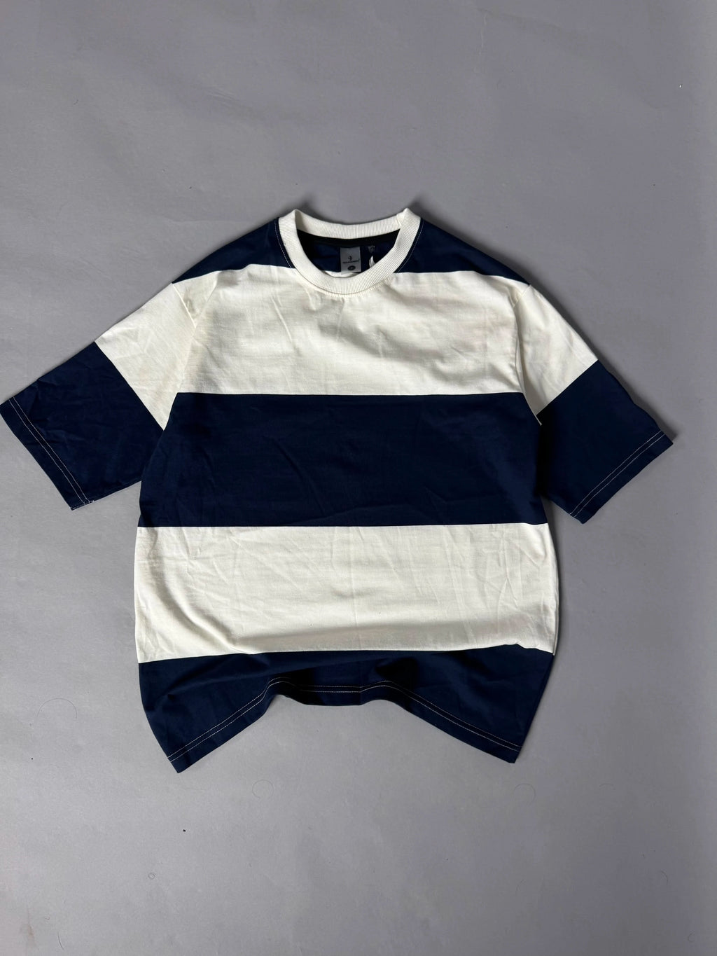 Striped bold navy blue