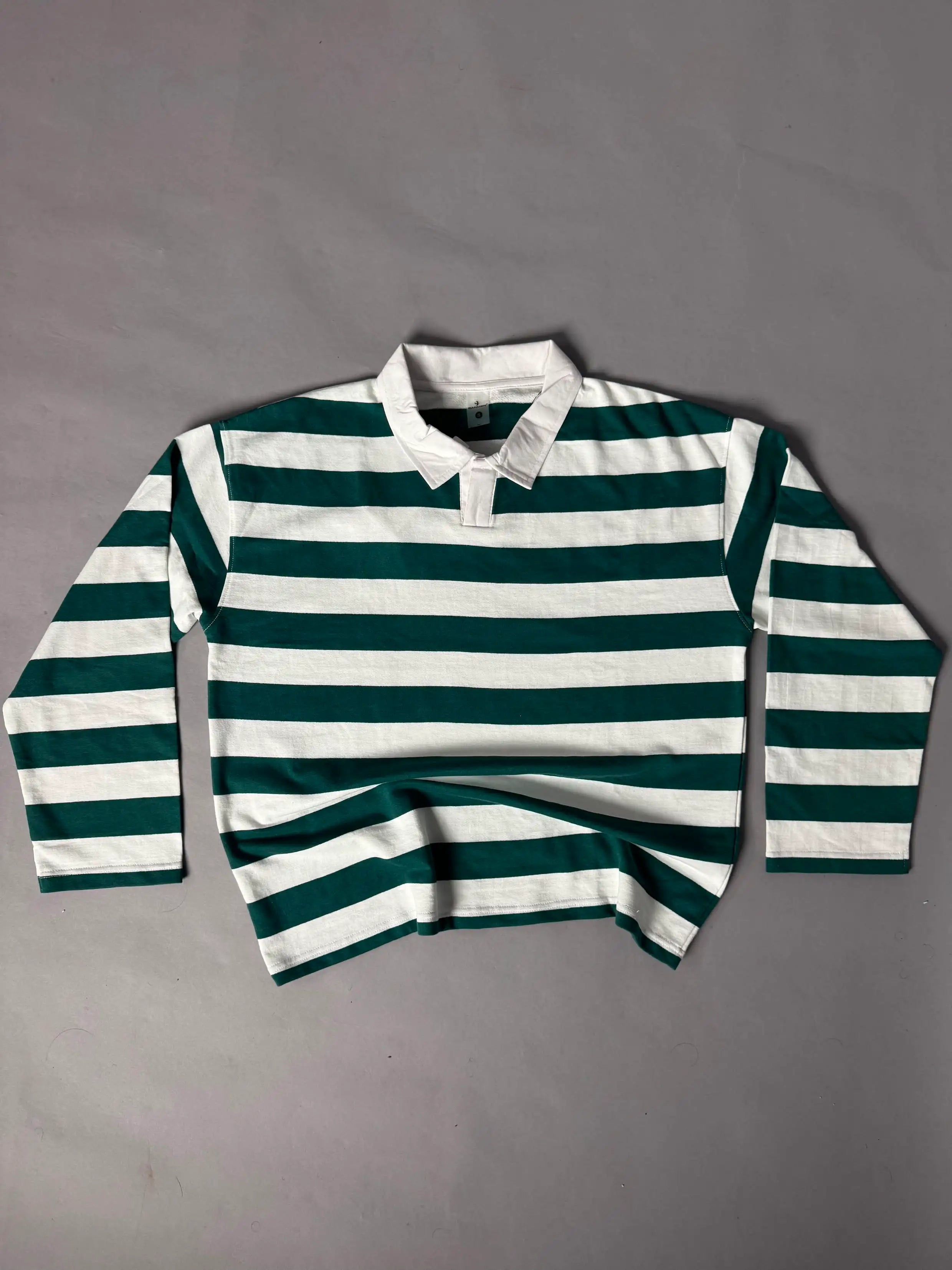 White Striped Rugby Polo T-Shirt