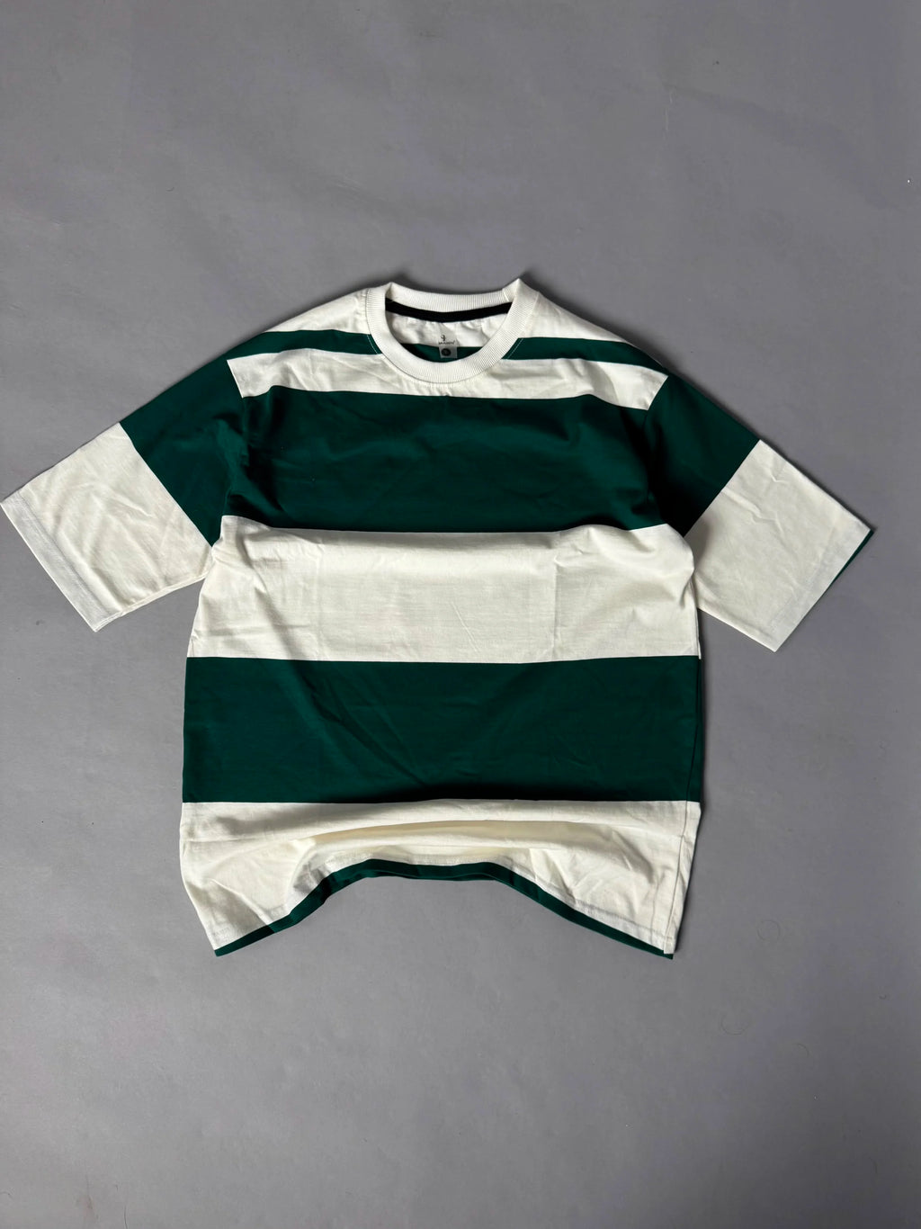 Striped oversized bold green
