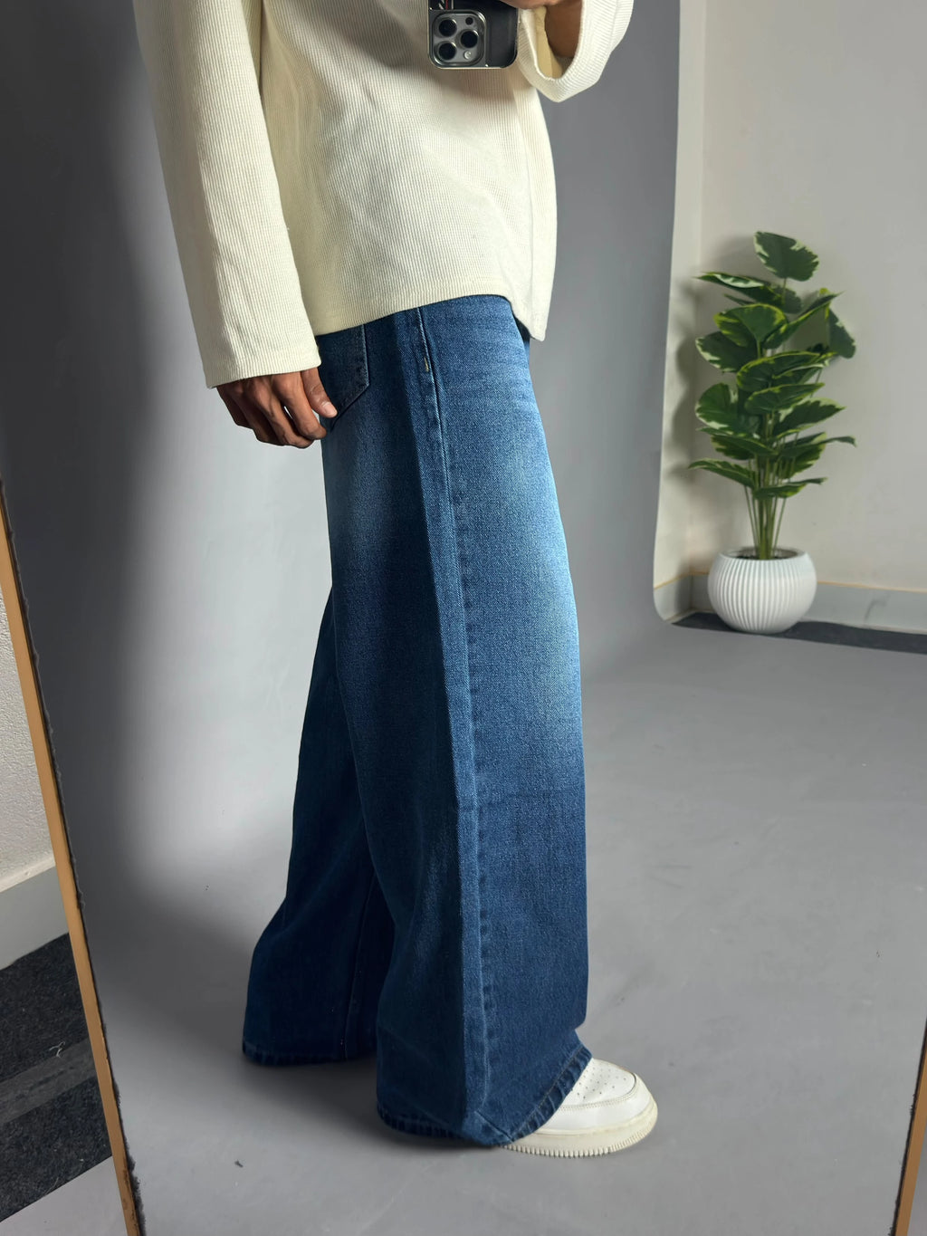 Ash Blue Wide-Leg