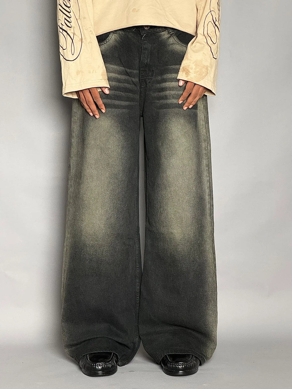 Charcoal Black Wide-Leg