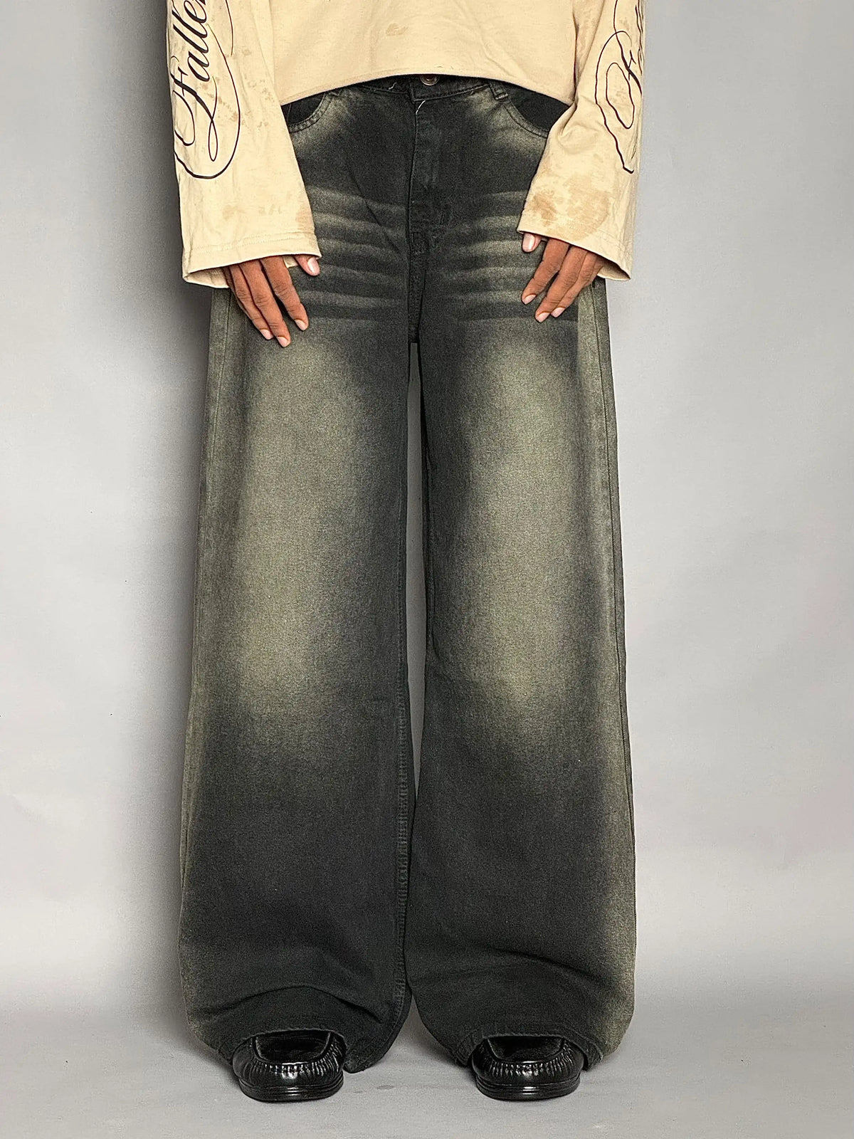 Charcoal Black Wide-Leg
