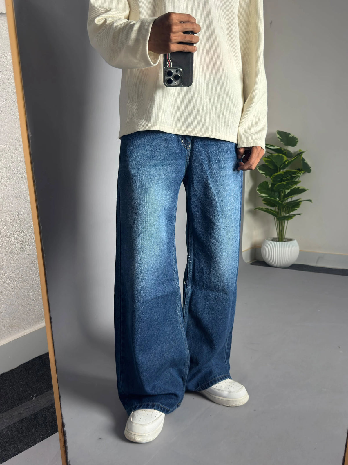 Ash Blue Wide-Leg