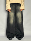 Washed Black Wide-Leg