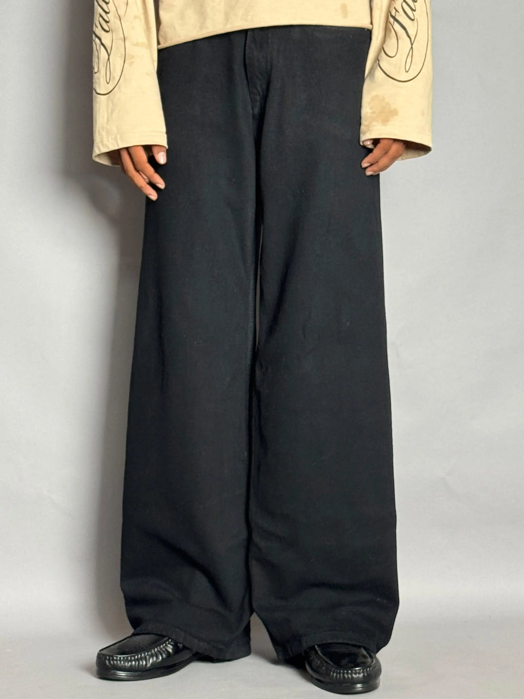 JET BLACK WIDELEG